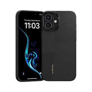 iPhone 16 Plus Kılıf Magsafe Şarj Özellikli Karbon Fiber Benks Montage Hybrid ArmorPro Kevlar Kapak