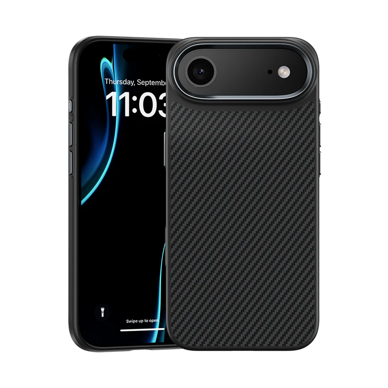 iPhone 17 Air Kılıf Karbon Fiber M-safe Şarj Özellikli Benks Hybrid ArmorPro 600D Kevlar Kapak