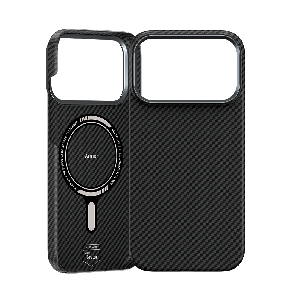 iPhone 17 Pro Kılıf Benks M-safe Şarj Özellikli Metal Kamera Çerçeveli Magnetik ArmorAir 600D Kevlar Fiber Kapak