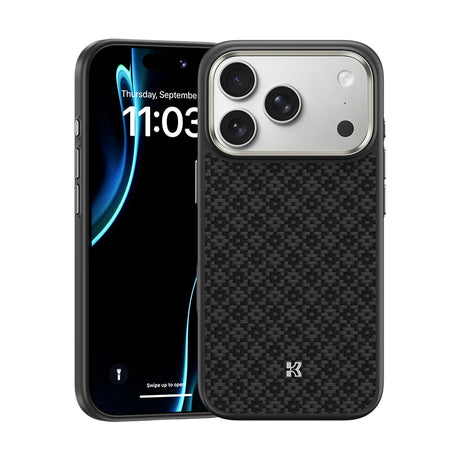 iPhone 17 Pro Kılıf M-Safe Şarj Özellikli Benks ArmorPro ArmorGrid Serisi Kevlar Kapak