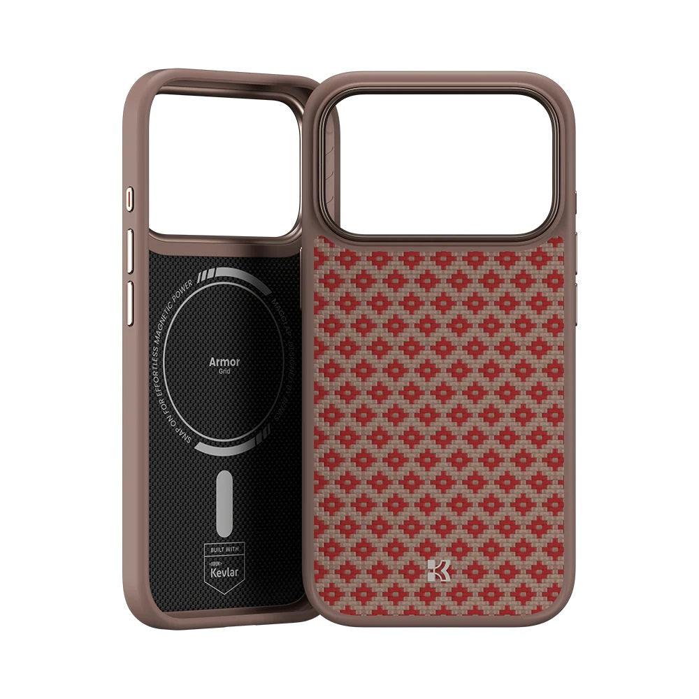 iPhone 17 Pro Kılıf M-Safe Şarj Özellikli Benks ArmorPro ArmorGrid Serisi Kevlar Kapak