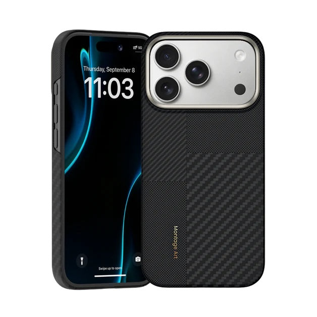 iPhone 17 Pro Kılıf M-safe Şarj Özellikli Karbon Fiber Benks Montage ArmorAir Kevlar Kapak