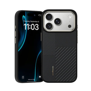 iPhone 17 Pro Kılıf M-safe Şarj Özellikli Karbon Fiber Benks Montage ArmorPro Kevlar Kapak