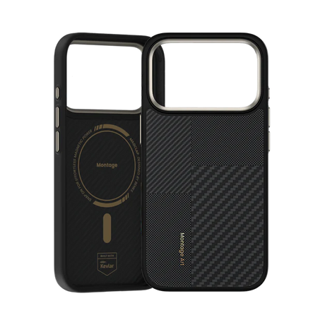 iPhone 17 Pro Kılıf M-safe Şarj Özellikli Karbon Fiber Benks Montage ArmorPro Kevlar Kapak