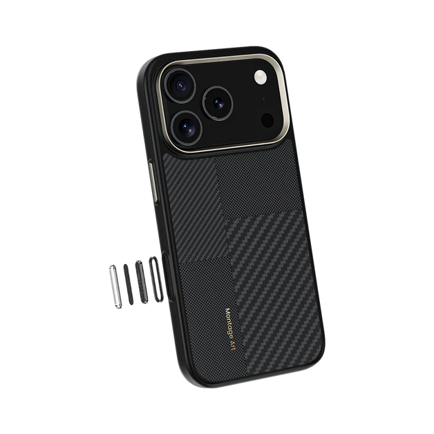 iPhone 17 Pro Kılıf M-safe Şarj Özellikli Karbon Fiber Benks Montage ArmorPro Kevlar Kapak