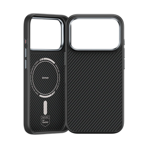 iPhone 17 Pro Max Kılıf Karbon Fiber M-safe Şarj Özellikli Benks Hybrid ArmorPro 600D Kevlar Kapak
