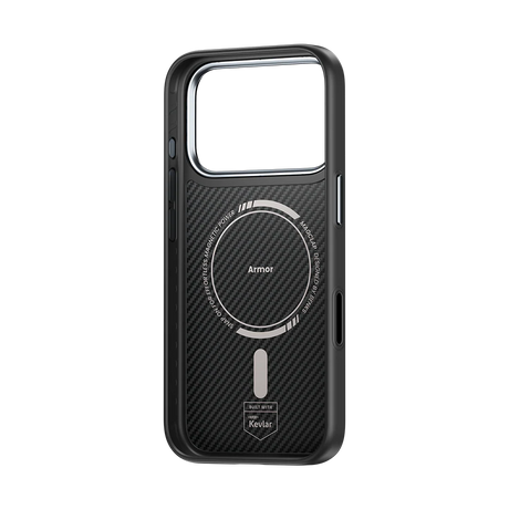 iPhone 17 Pro Max Kılıf Karbon Fiber M-safe Şarj Özellikli Benks Hybrid ArmorPro 600D Kevlar Kapak