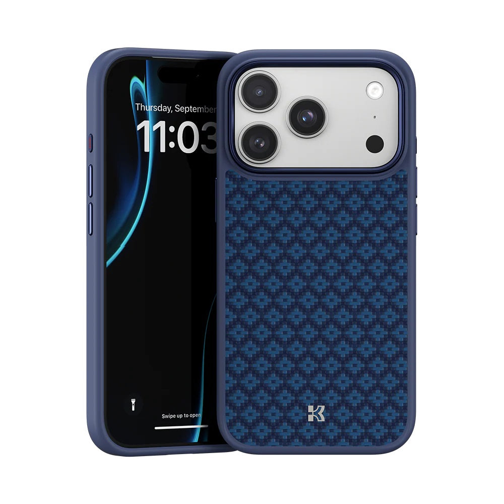 iPhone 17 Pro Max Kılıf M-Safe Şarj Özellikli Benks ArmorPro ArmorGrid Serisi Kevlar Kapak