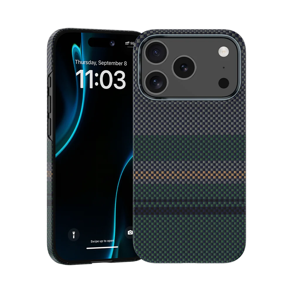 iPhone 17 Pro Max Kılıf M-safe Şarj Özellikli Karbon Fiber Tasarımlı Benks Aurora ArmorAir Kevlar Kapak
