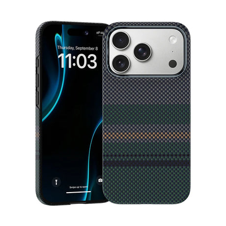 iPhone 17 Pro Max Kılıf M-safe Şarj Özellikli Karbon Fiber Tasarımlı Benks Aurora ArmorAir Kevlar Kapak