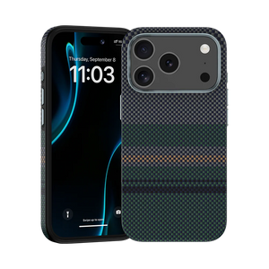 iPhone 17 Pro Max Kılıf M-safe Şarj Özellikli Karbon Fiber Tasarımlı Benks Aurora ArmorPro Kevlar Kapak