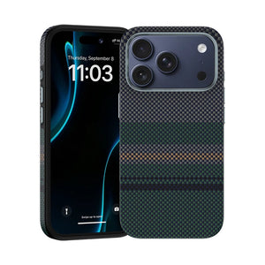 iPhone 17 Pro Max Kılıf M-safe Şarj Özellikli Karbon Fiber Tasarımlı Benks Aurora ArmorPro Kevlar Kapak