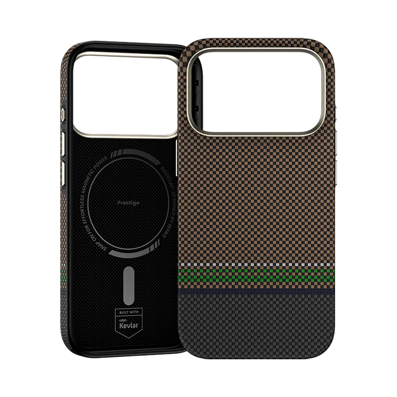 iPhone 17 Pro Max Kılıf M-safe Şarj Özellikli Karbon Fiber Tasarımlı Benks Prestige ArmorPro Kevlar Kapak