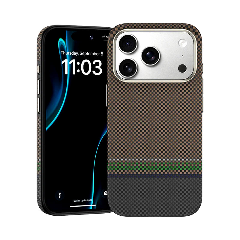 iPhone 17 Pro Max Kılıf M-safe Şarj Özellikli Karbon Fiber