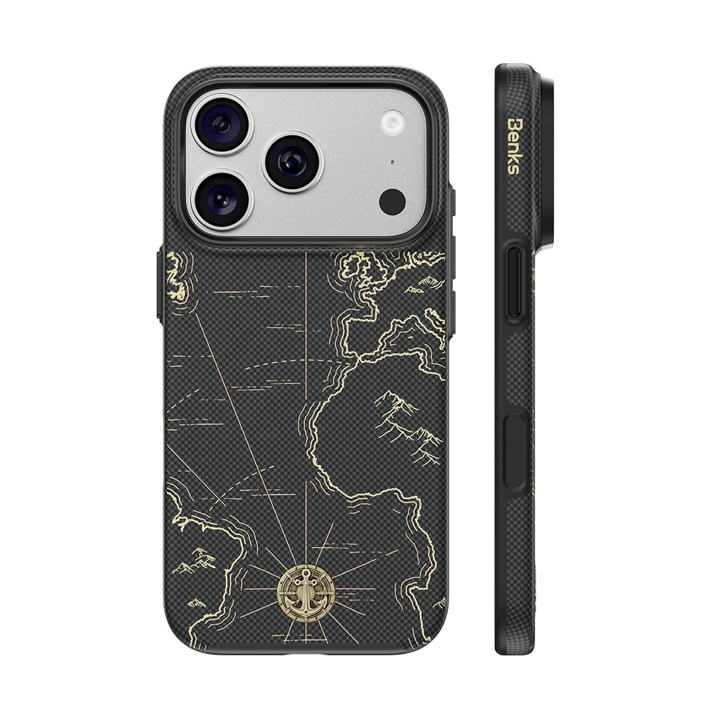 iPhone 18 Pro / 17 Pro uyumlu Kılıf MagSafe Şarj Özellikli Benks ArmorEdge Air Navigator Kevlar Kapak
