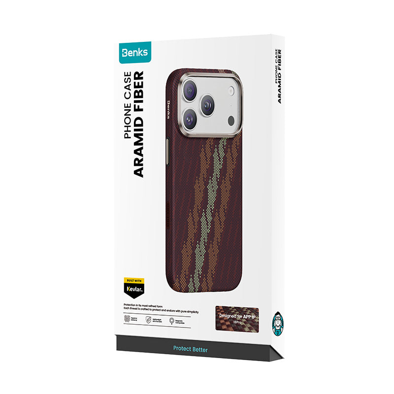 iPhone 18 Pro Max / 17 Pro Max uyumlu Kılıf MagSafe Şarj Özellikli Benks Haven Air 2.0 Rouge Serisi Kevlar Kapak