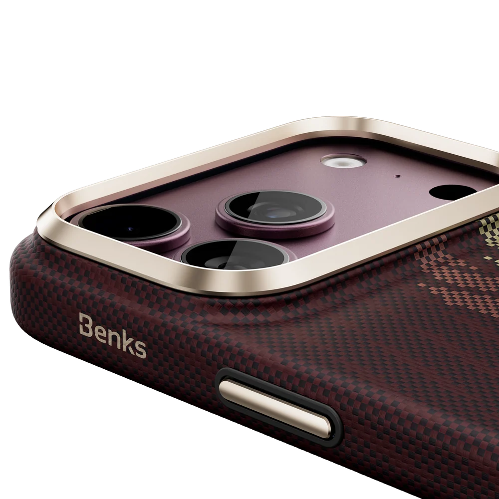 iPhone 18 Pro Max / 17 Pro Max uyumlu Kılıf MagSafe Şarj Özellikli Benks Haven Air 2.0 Rouge Serisi Kevlar Kapak