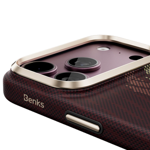 iPhone 18 Pro Max / 17 Pro Max uyumlu Kılıf MagSafe Şarj Özellikli Benks Haven Air 2.0 Rouge Serisi Kevlar Kapak